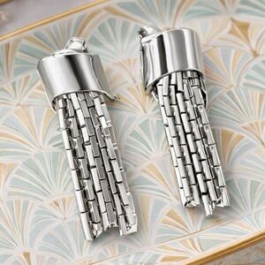 2/$30 🔥 Vintage silver-Tone Fringe Tassel Drop Clip-On Earrings